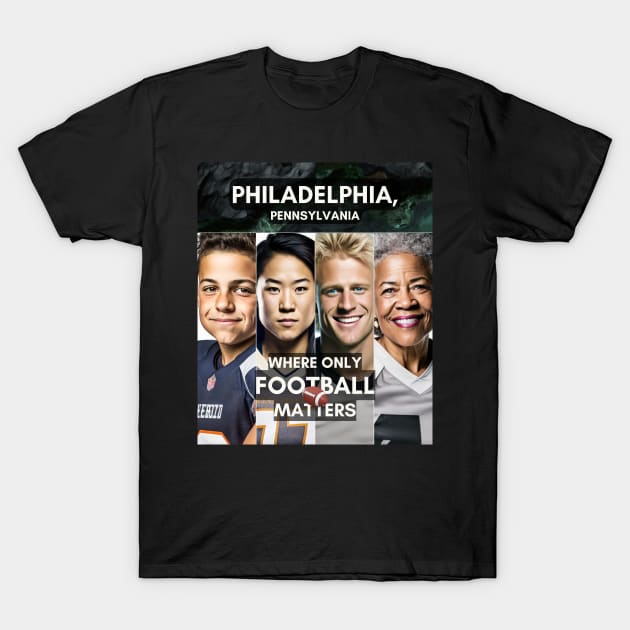 Faces - Where only Football Matters - Philadelphia, Pennsylvania T-Shirt by INK-redible